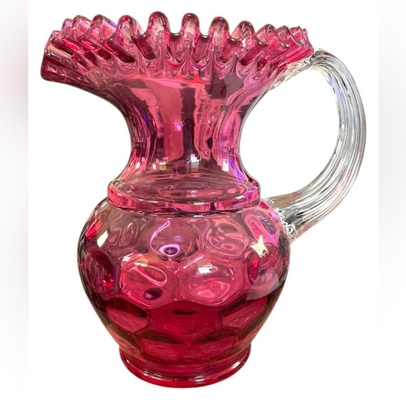 A. A. Importing Company Cranberry Glass Thumbprint Pitcher - Picture 3 of 13